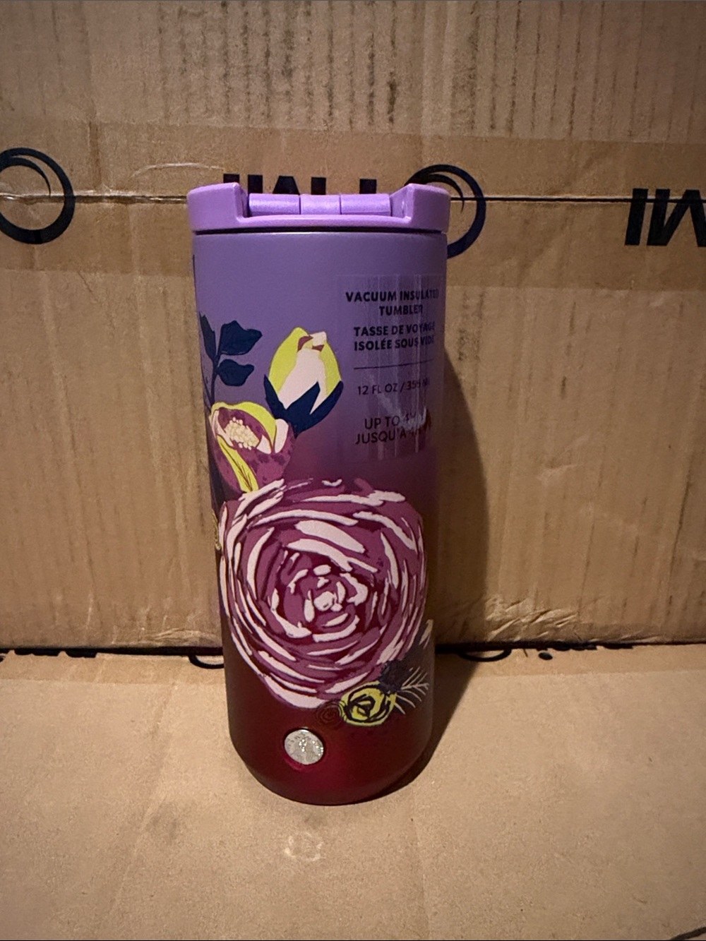 Starbucks Purple and Pink Floral Vacuum Tumbler